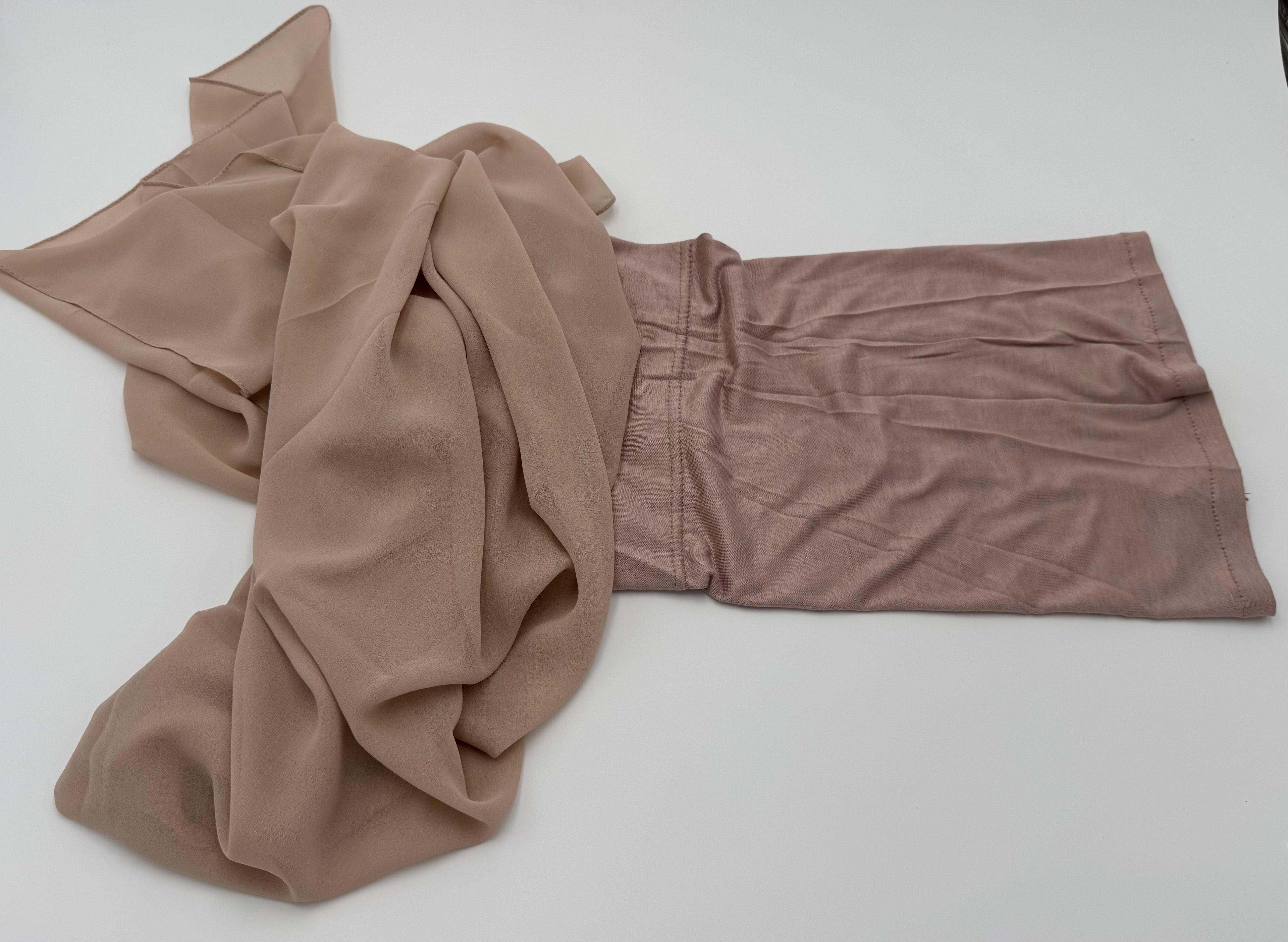 2 in 1 Premium Kuwaiti  chiffon fabric with warm