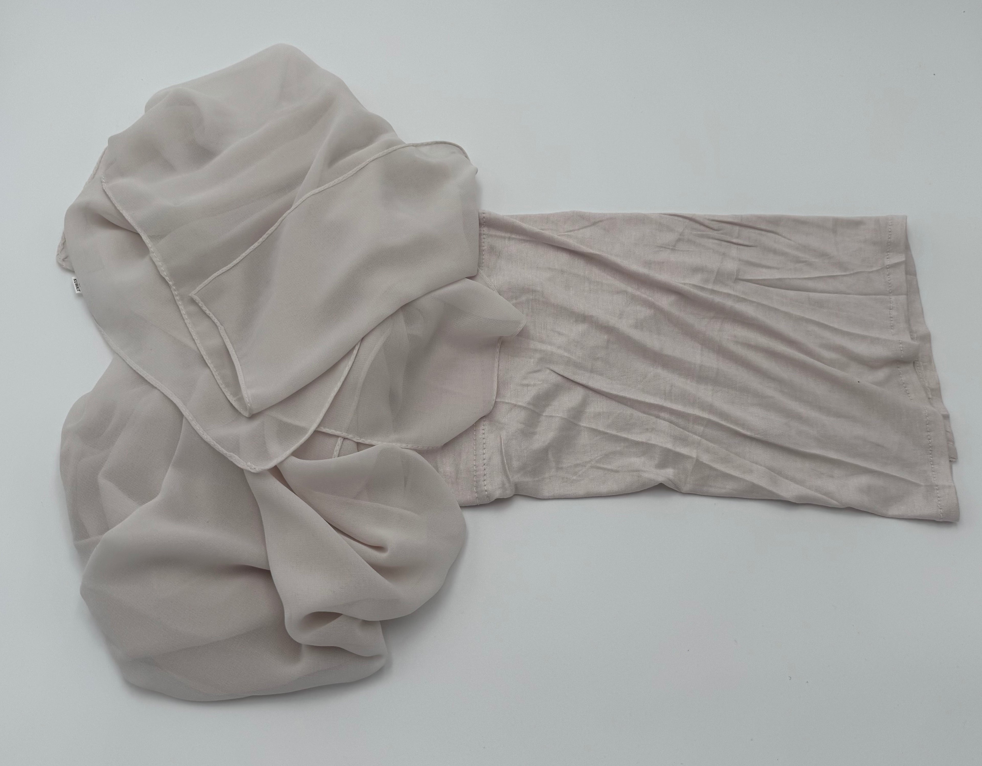 2 in 1 Premium Kuwaiti  chiffon fabric with warm