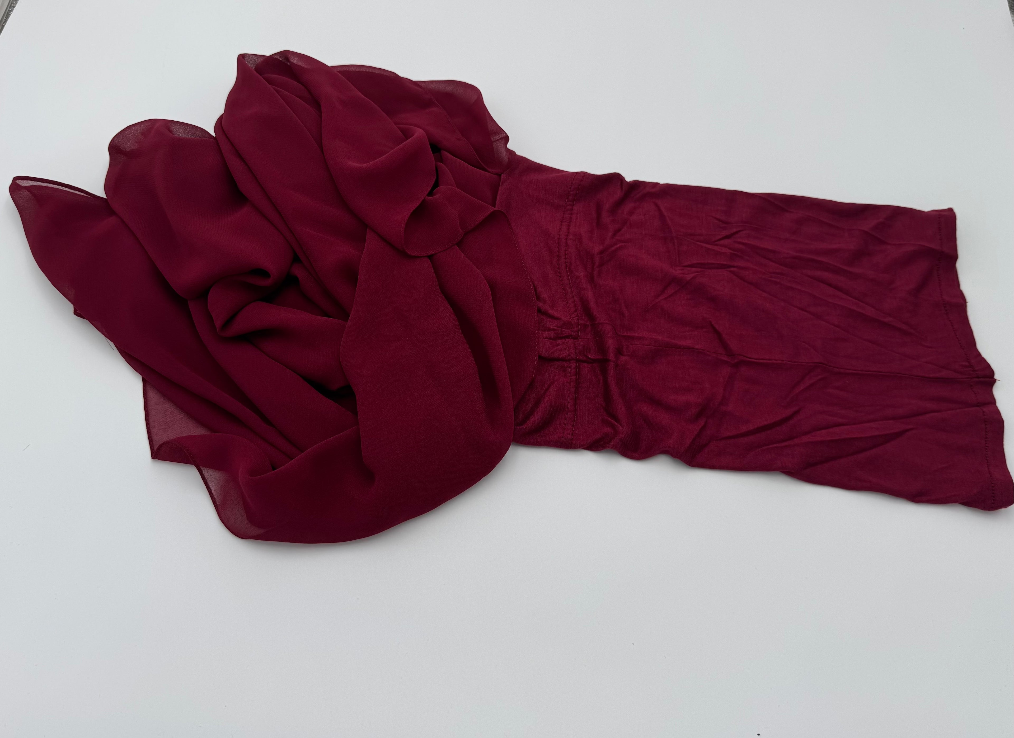 2 in 1 Premium Kuwaiti  chiffon fabric with warm