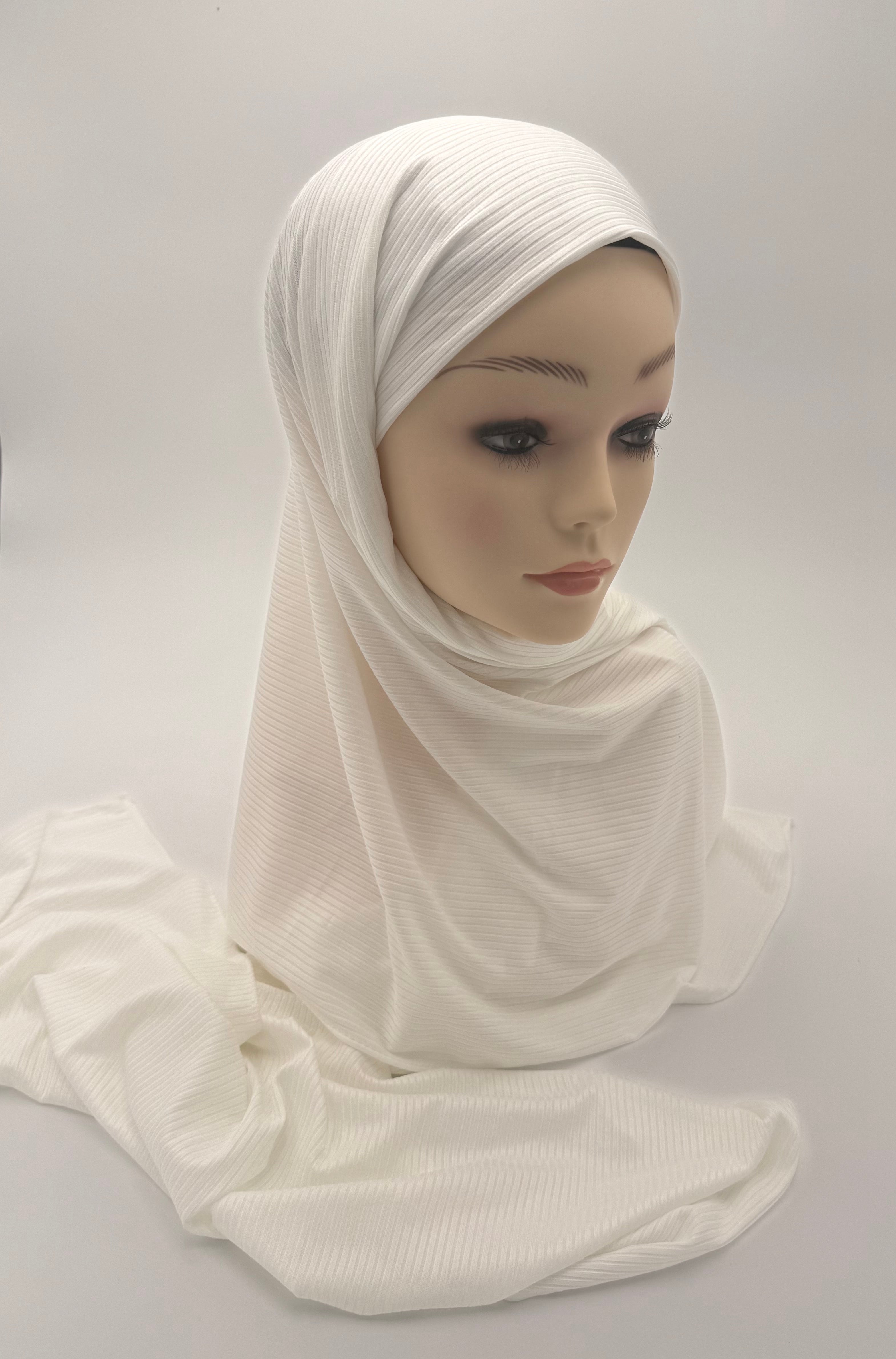 Kuwaiti Striped Cotton-Lycra Hijab