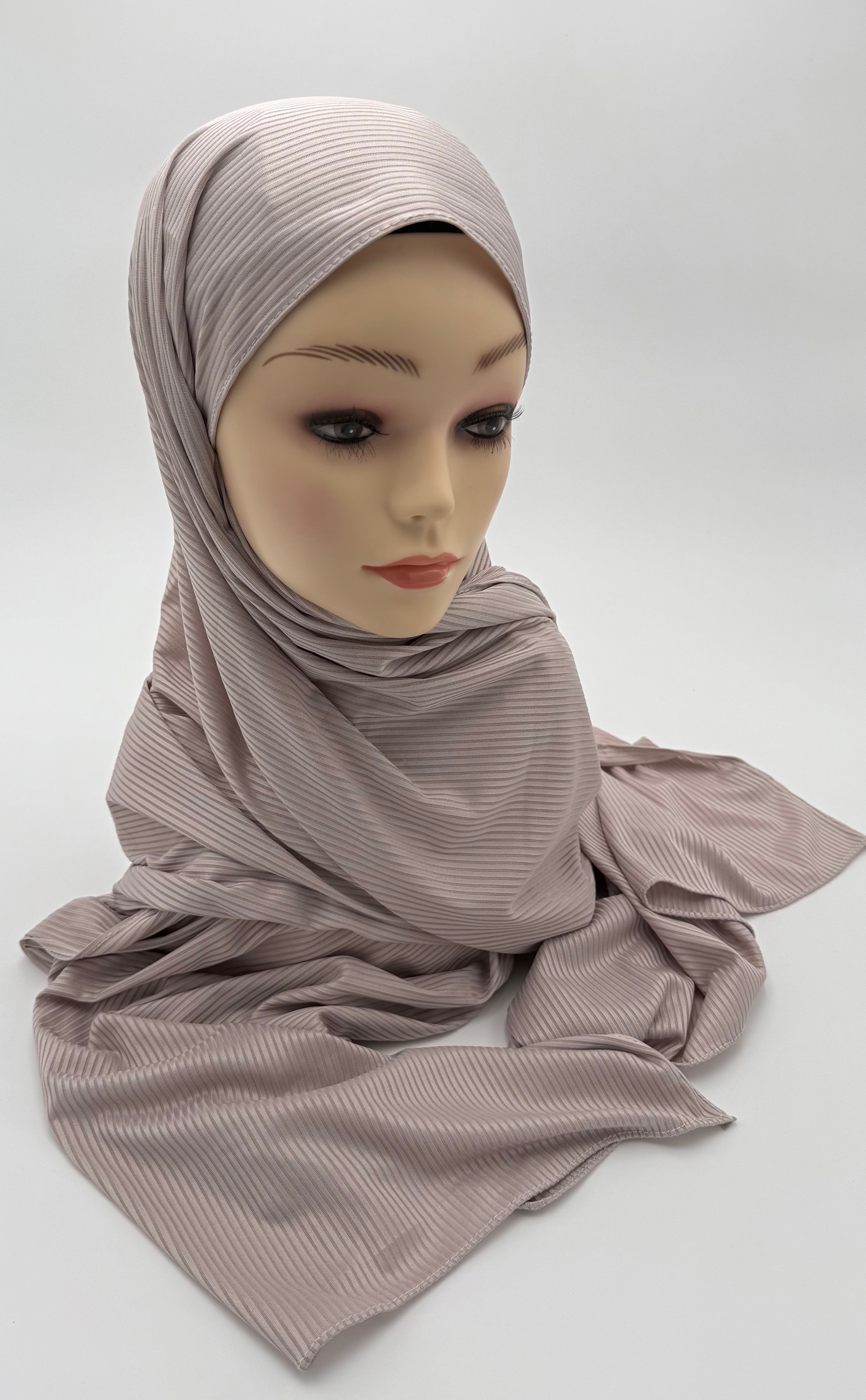 Kuwaiti Striped Cotton-Lycra Hijab