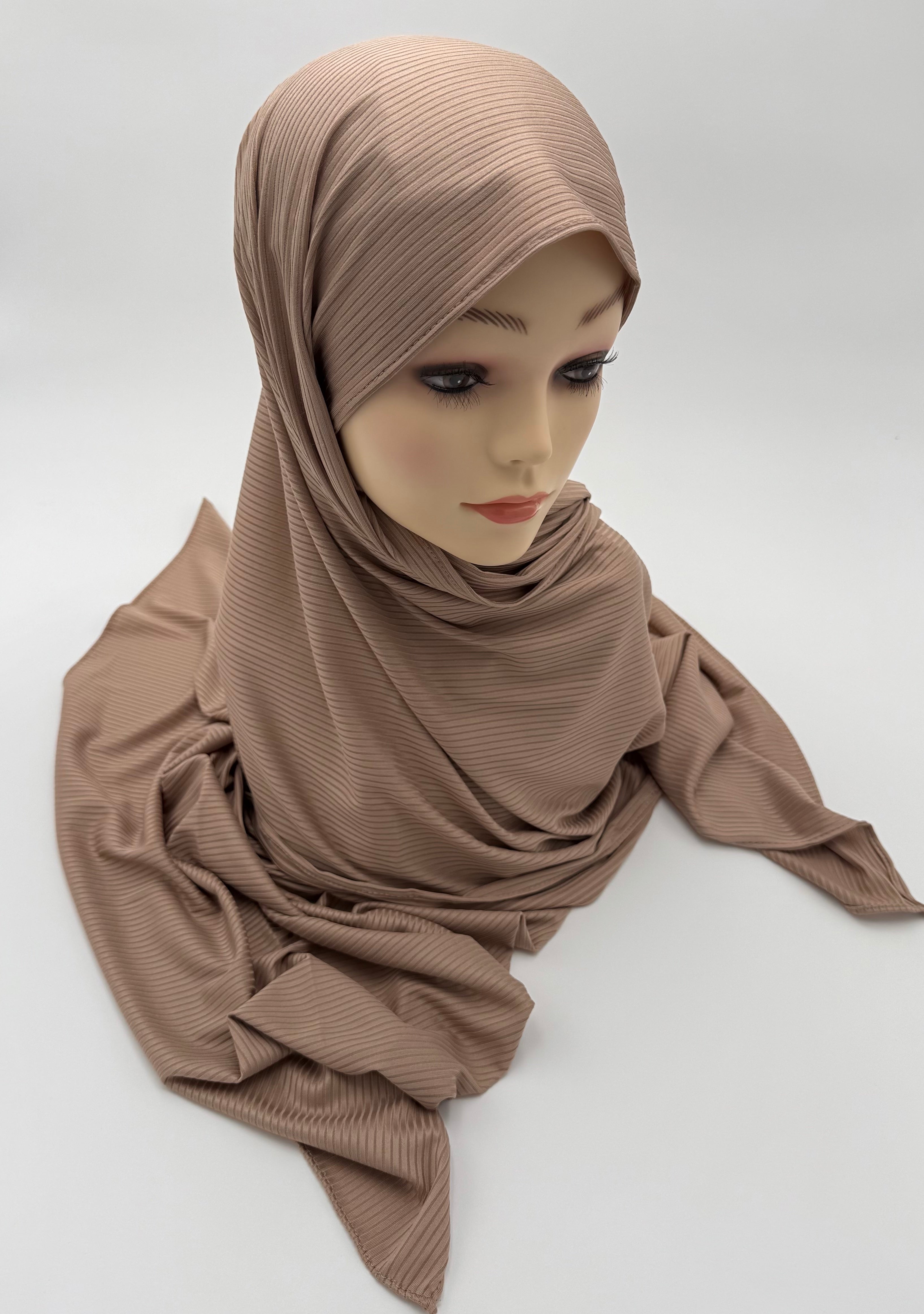 Kuwaiti Striped Cotton-Lycra Hijab