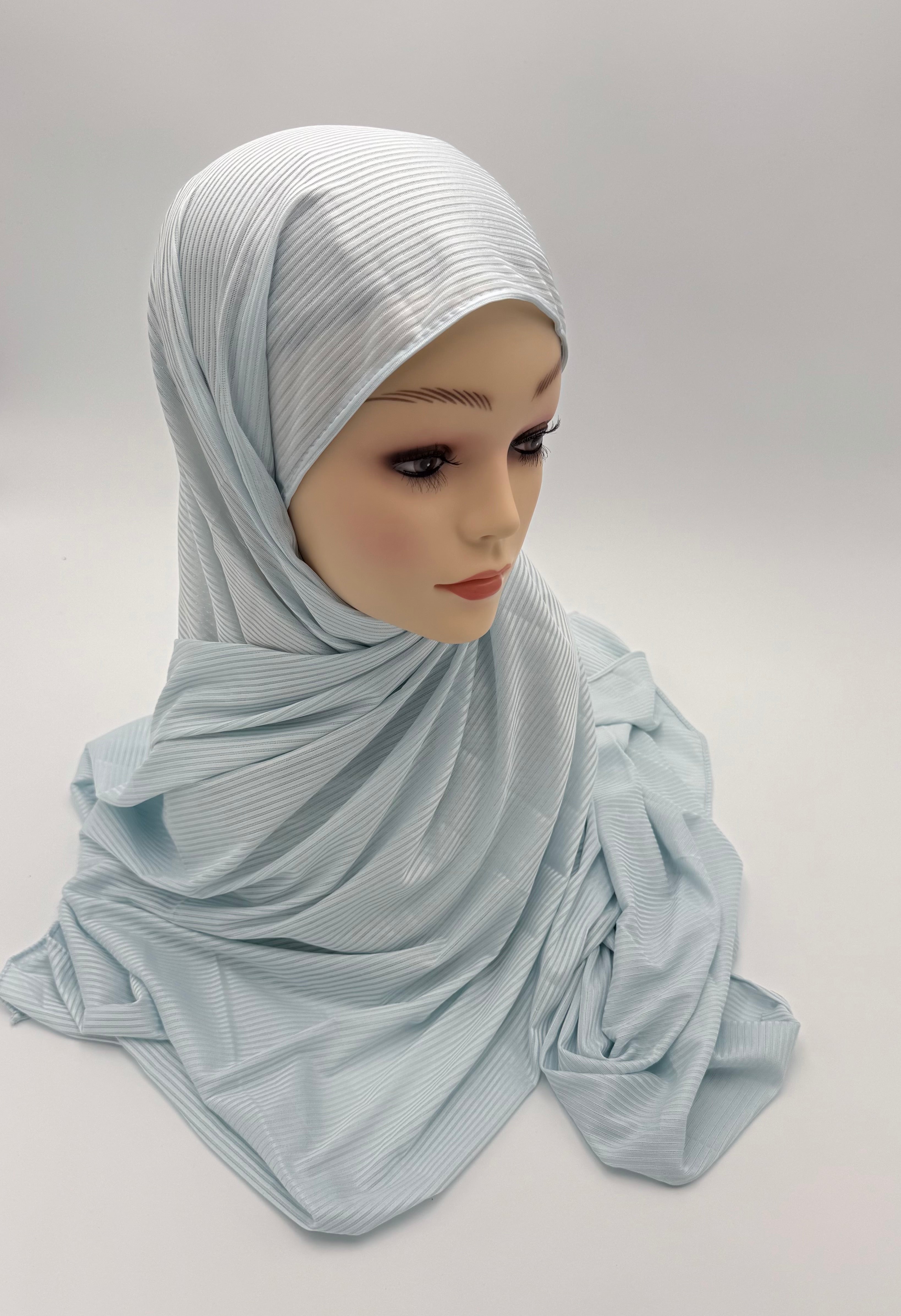 Kuwaiti Striped Cotton-Lycra Hijab