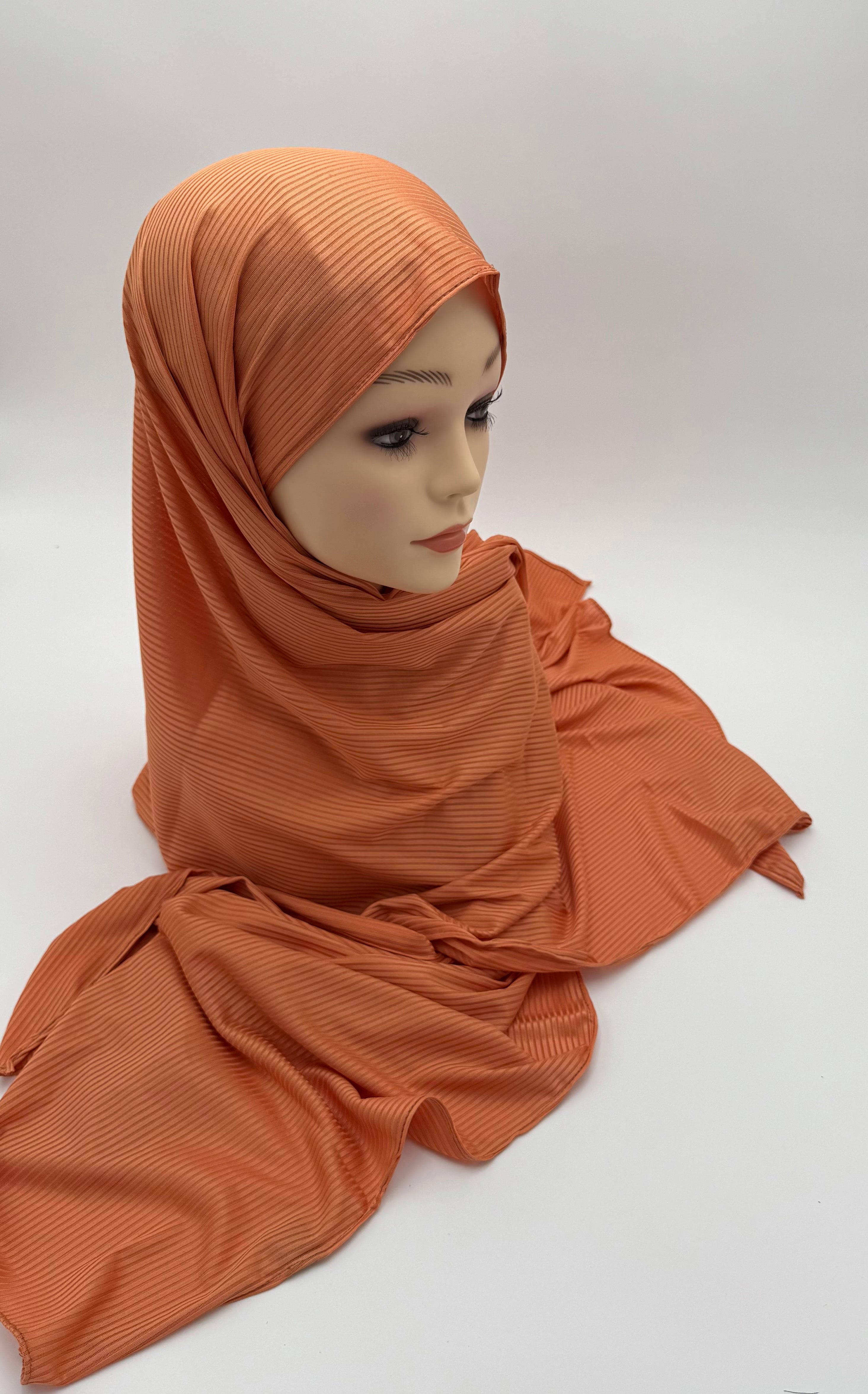 Kuwaiti Striped Cotton-Lycra Hijab