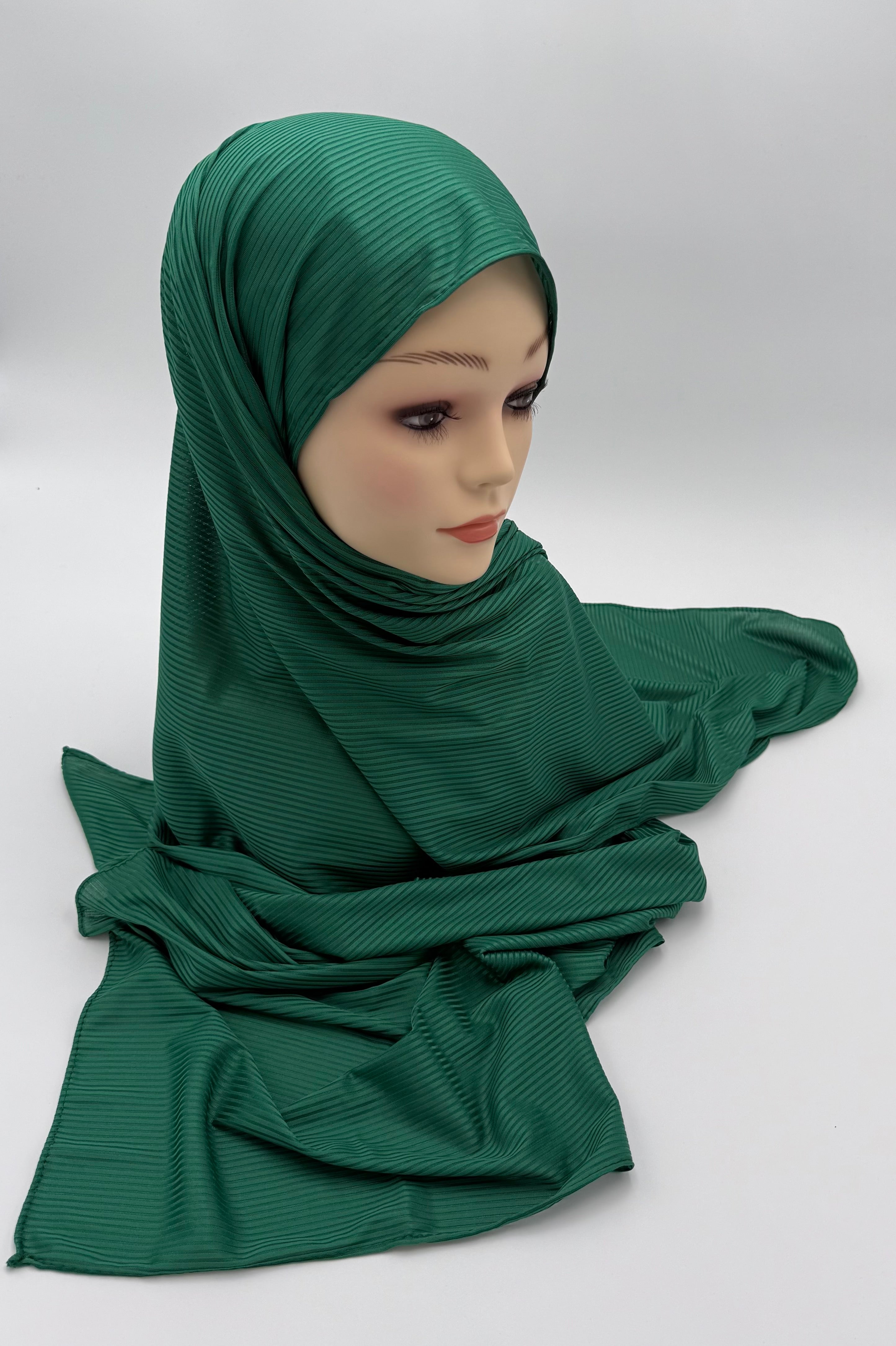 Kuwaiti Striped Cotton-Lycra Hijab