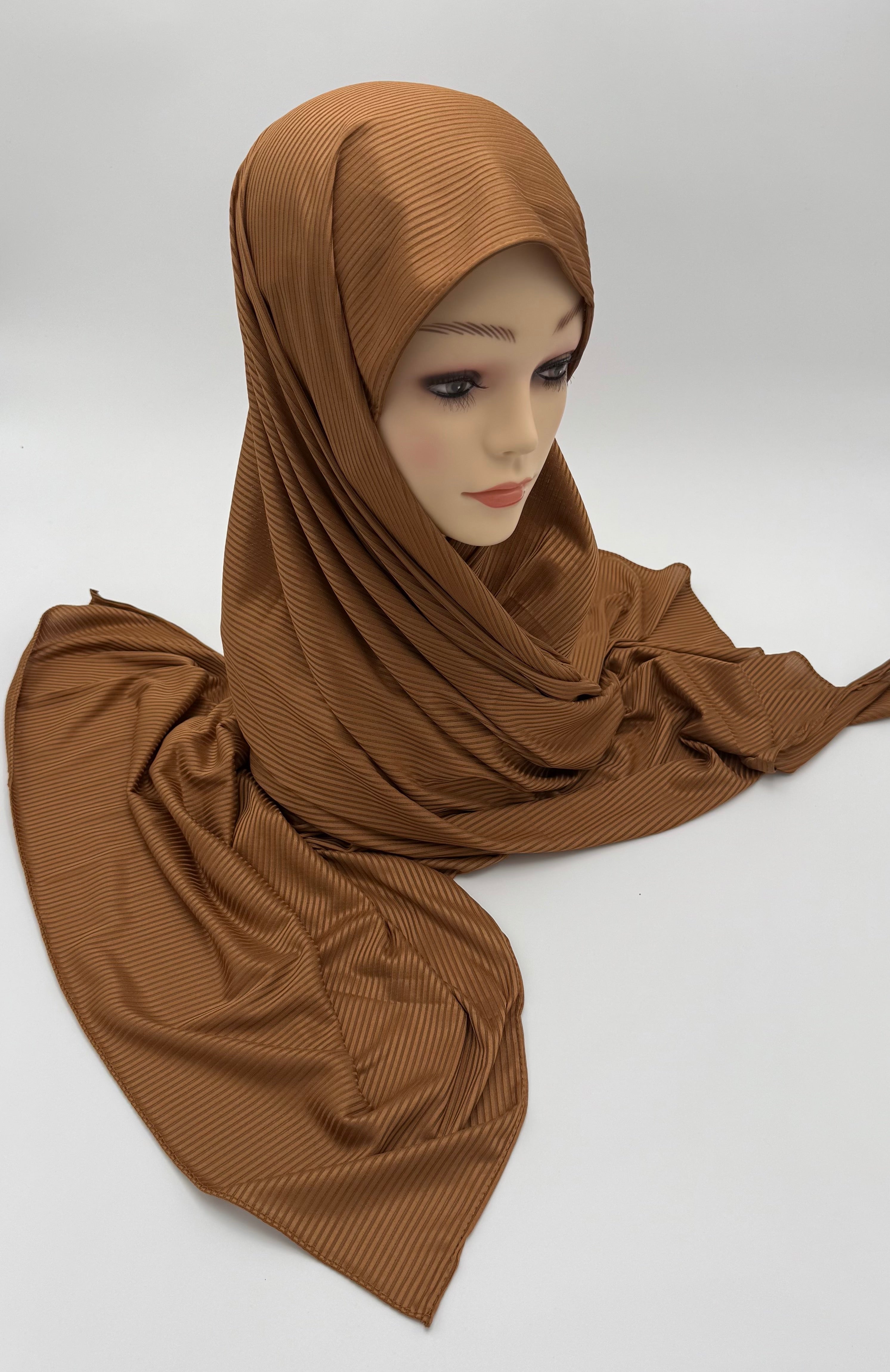 Kuwaiti Striped Cotton-Lycra Hijab