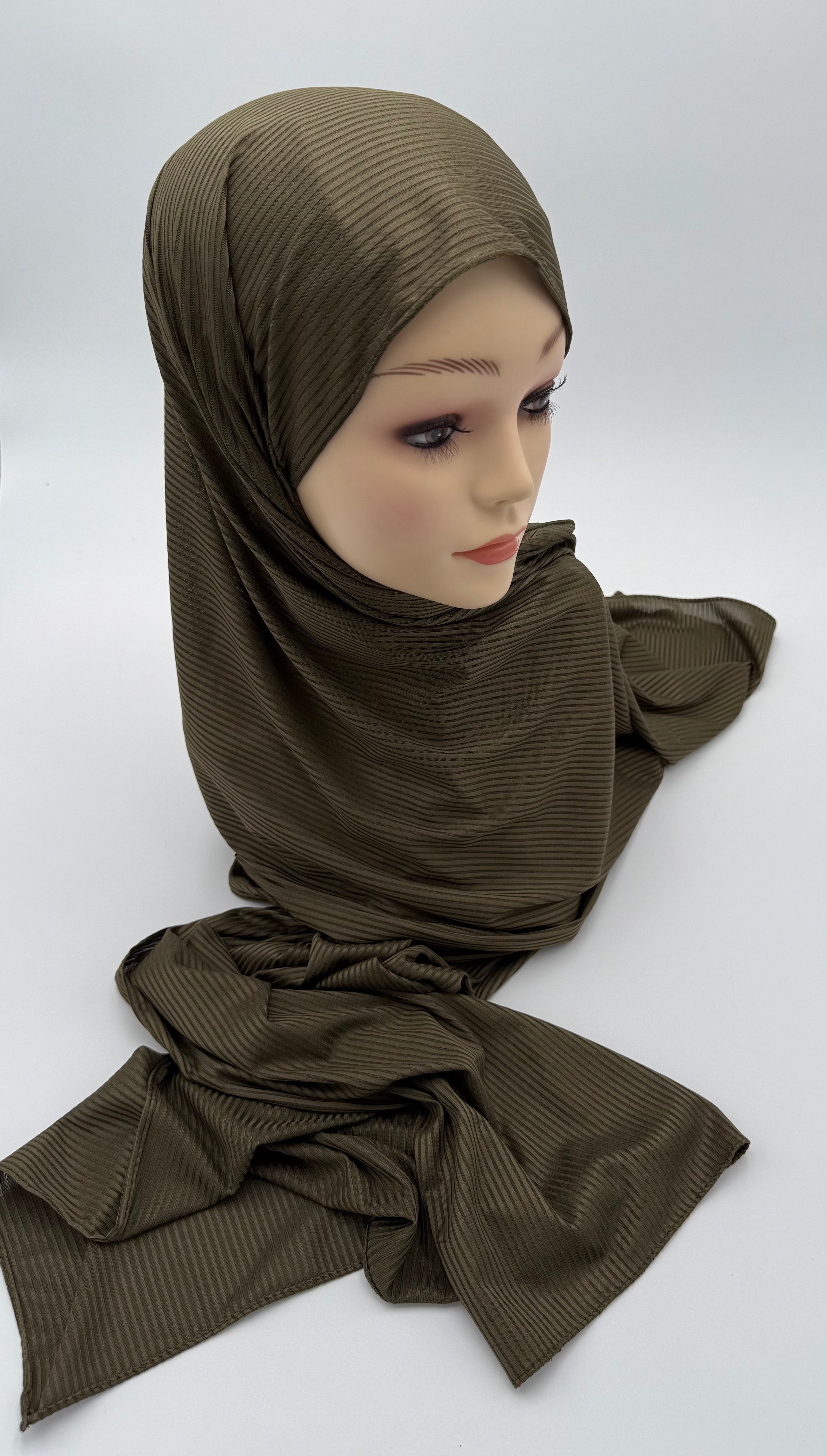 Kuwaiti Striped Cotton-Lycra Hijab