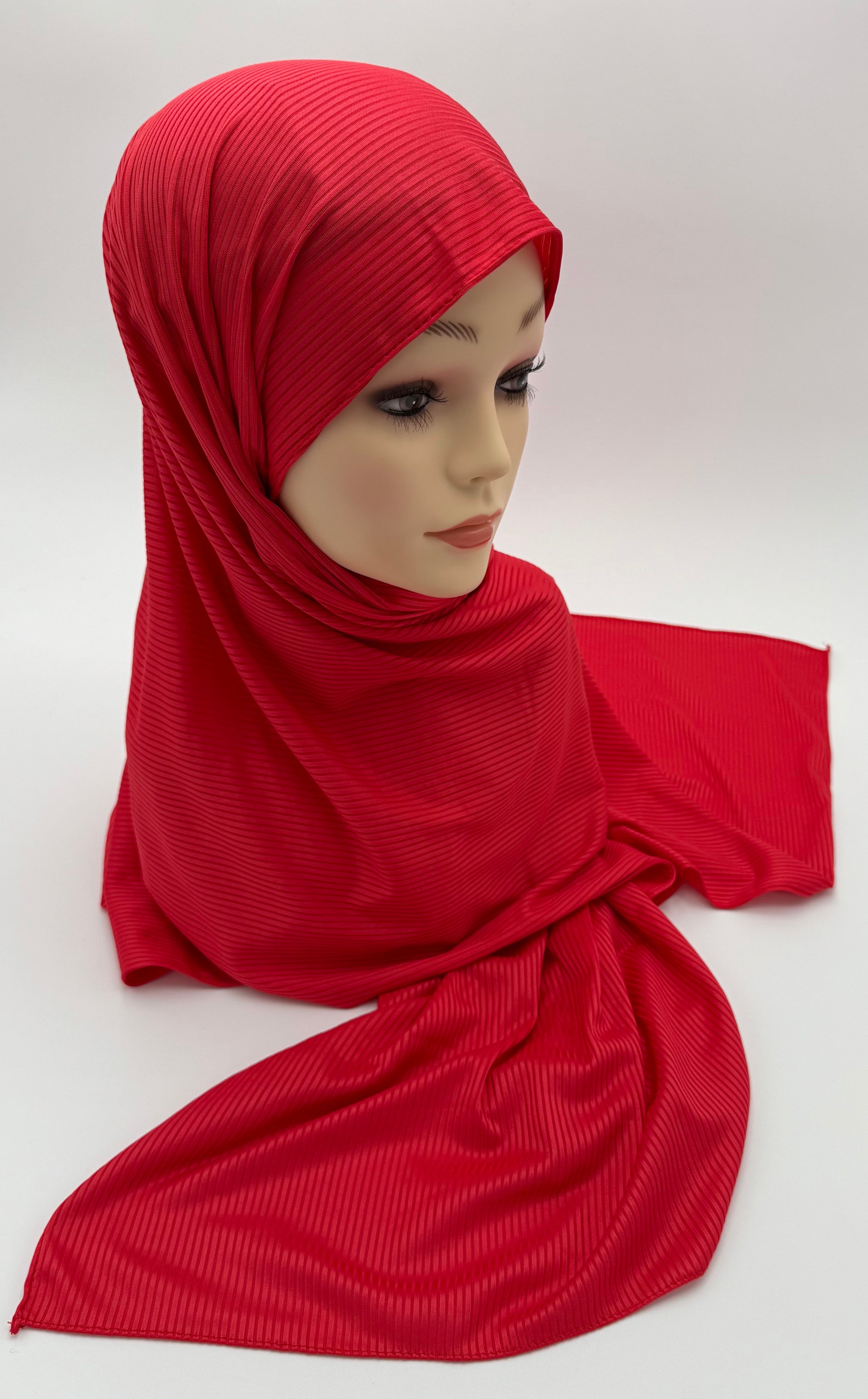 Kuwaiti Striped Cotton-Lycra Hijab