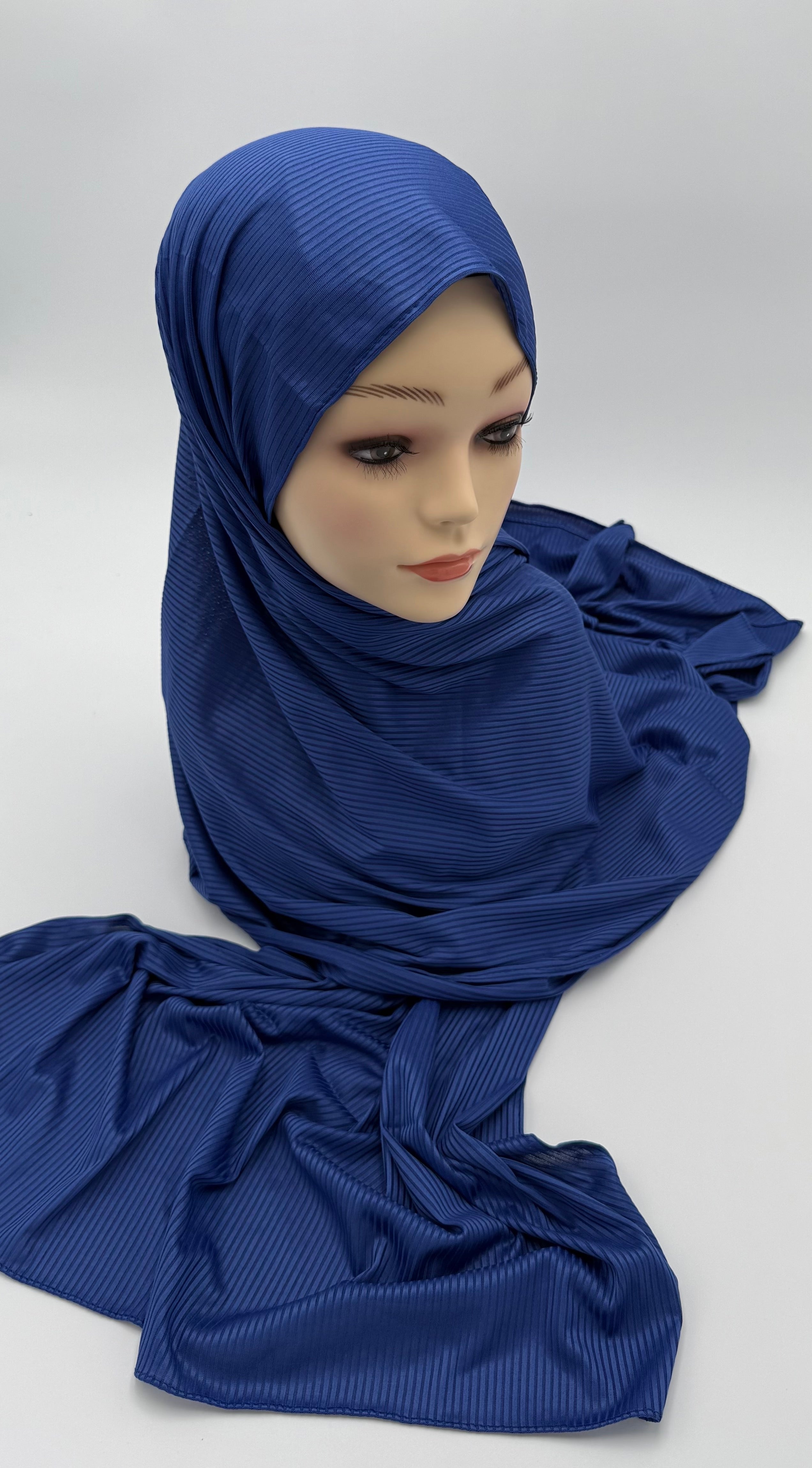 Kuwaiti Striped Cotton-Lycra Hijab