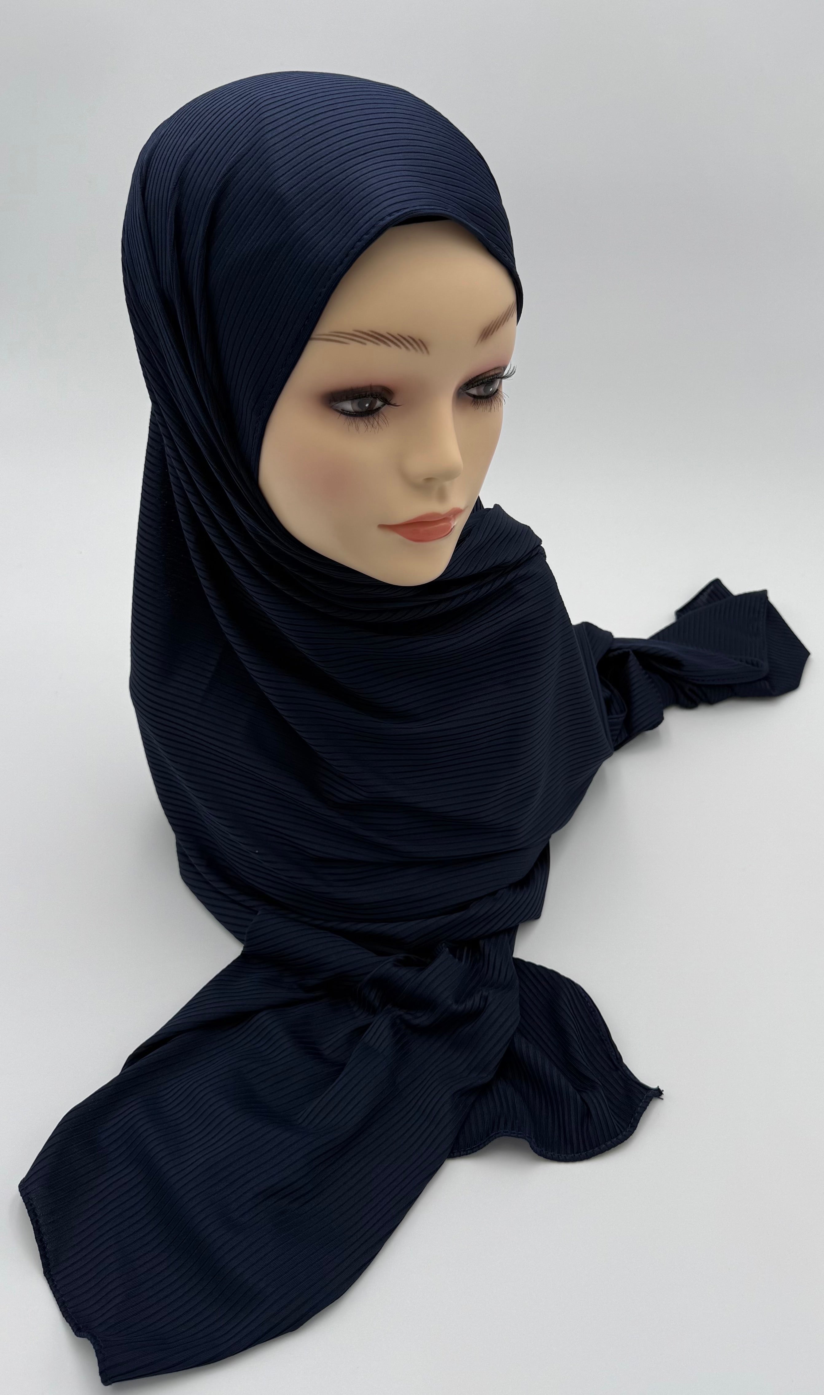 Kuwaiti Striped Cotton-Lycra Hijab