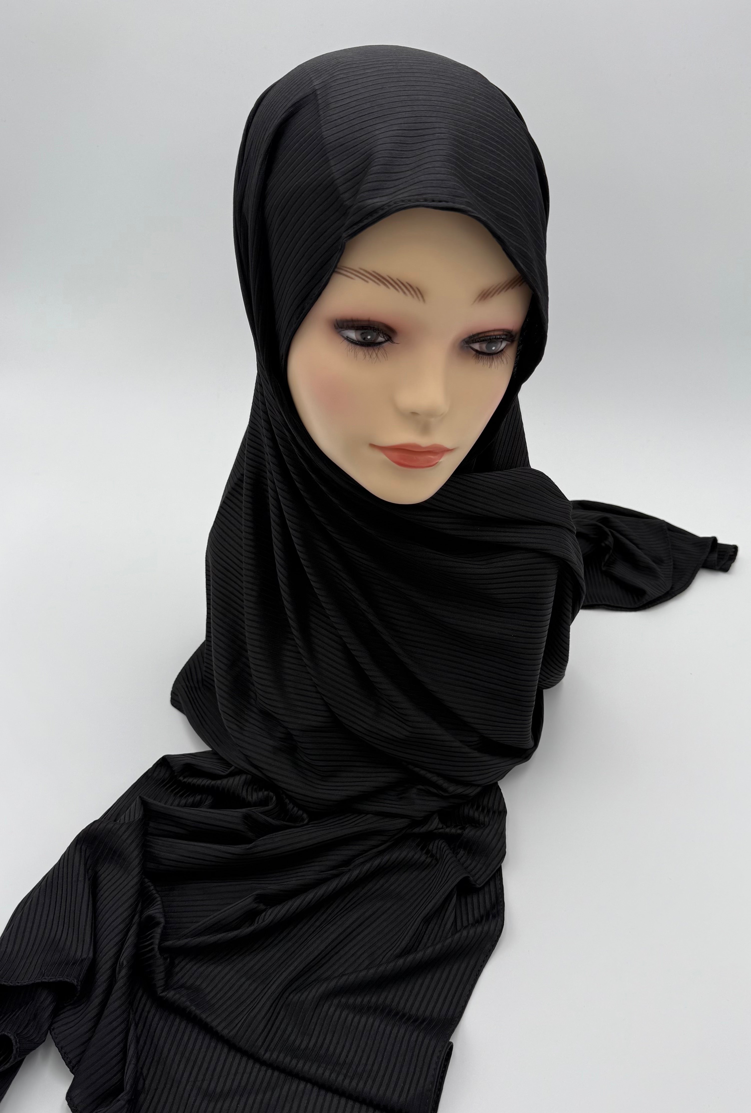 Kuwaiti Striped Cotton-Lycra Hijab