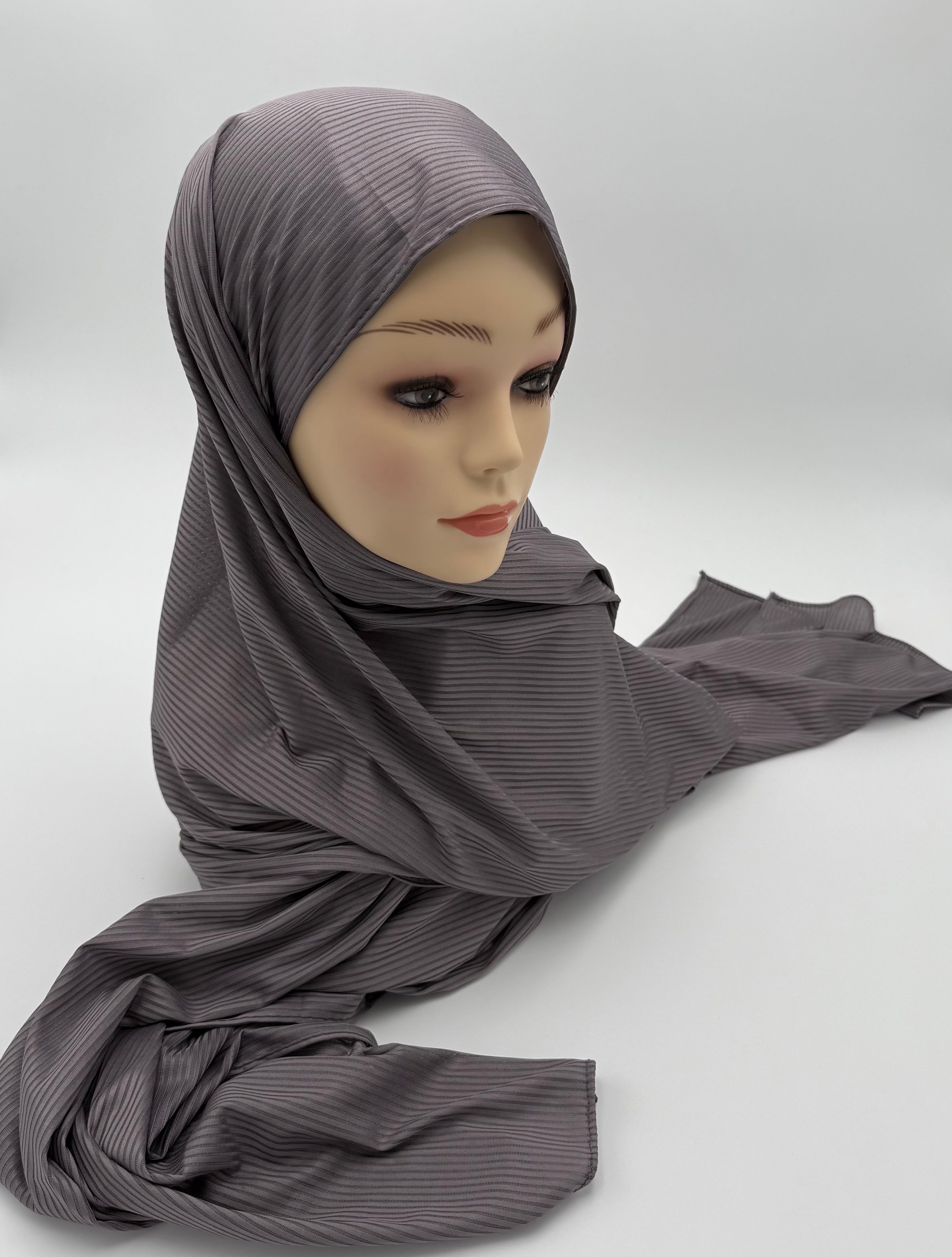 Kuwaiti Striped Cotton-Lycra Hijab