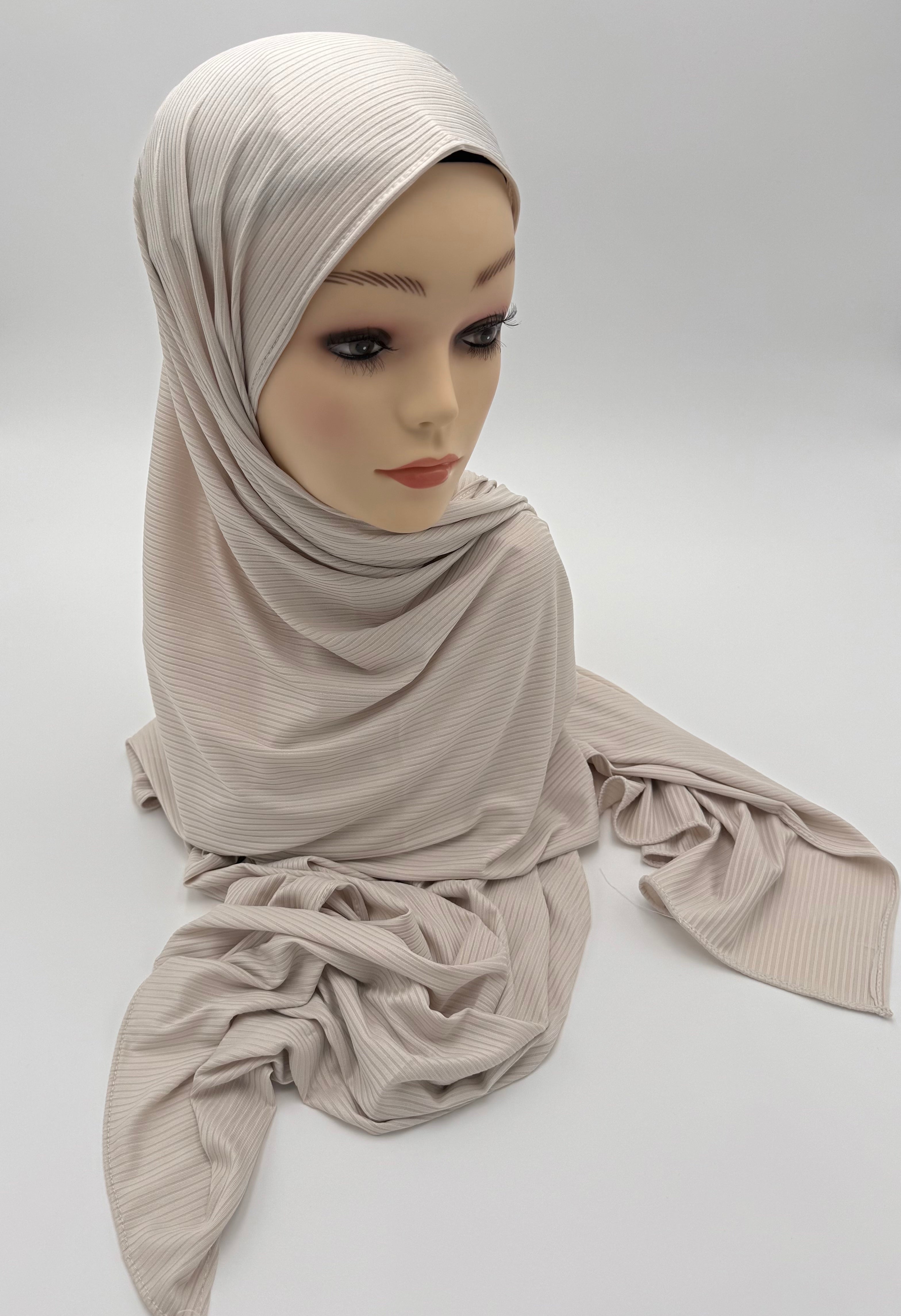 Kuwaiti Striped Cotton-Lycra Hijab