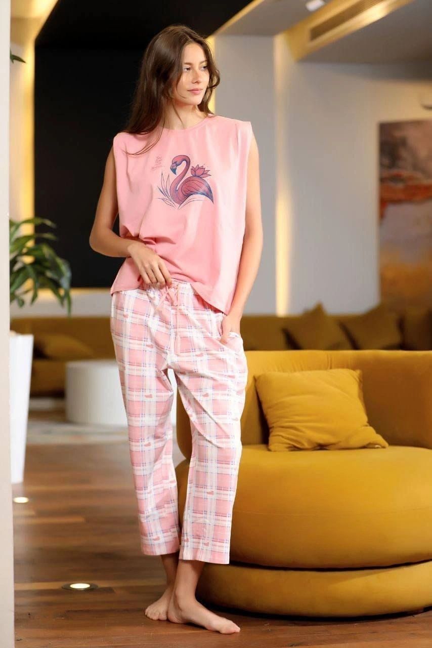 Pink Swan Pajama Set