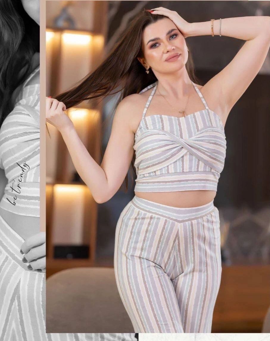 Striped Two-Piece Outfit