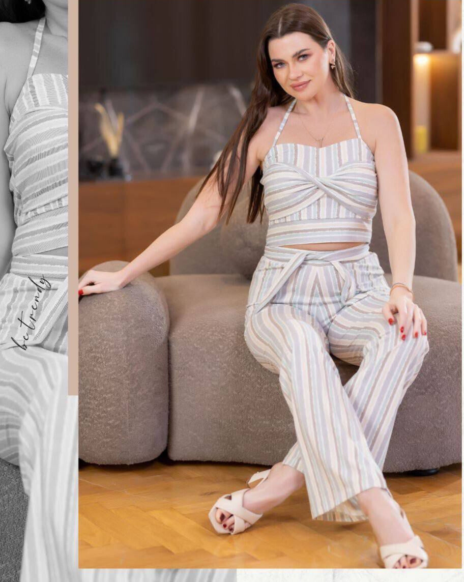Striped Two-Piece Outfit