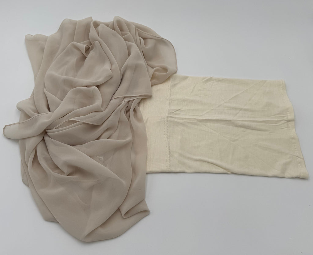 2 in 1 Premium Kuwaiti  chiffon fabric with warm