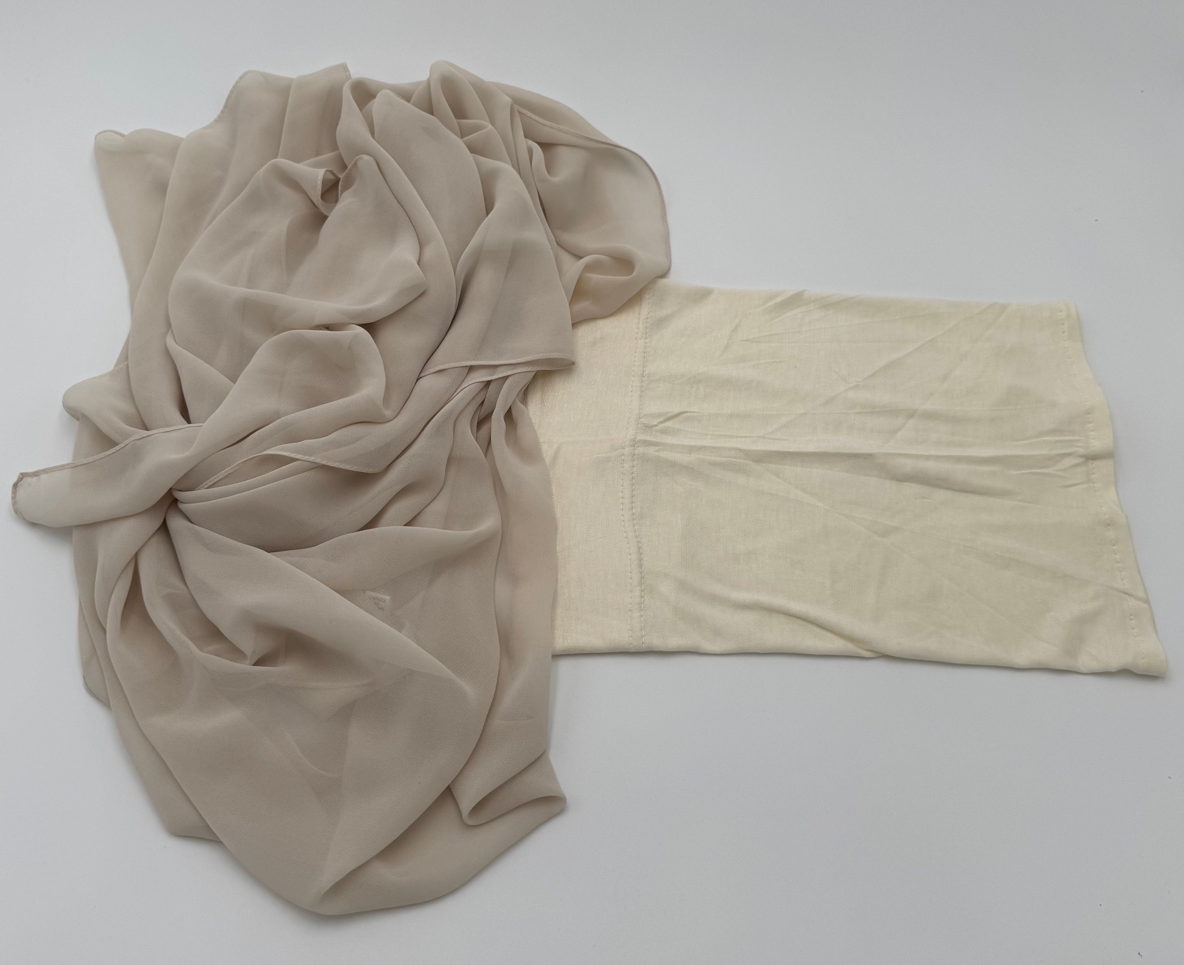 2 in 1 Premium Kuwaiti  chiffon fabric with warm
