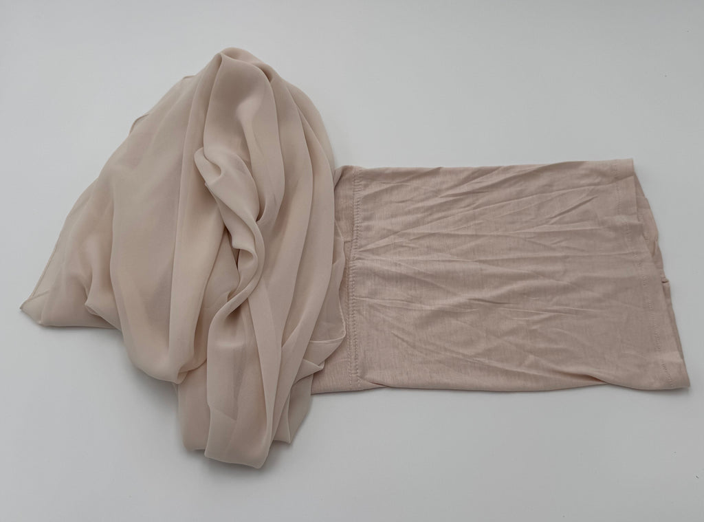 2 in 1 Premium Kuwaiti  chiffon fabric with warm